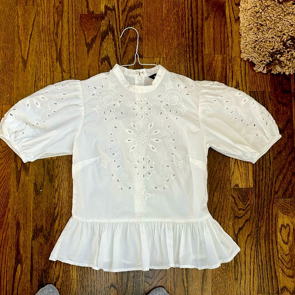 Eyelet Peplum tee